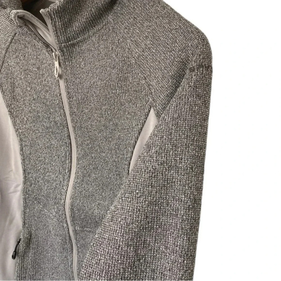 Spyder Heather gray bonded sweater fleece lined full zip hooded jacket NWT Med - Picture 5 of 7